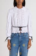 Valentino Garavani Eyelet Embroidered Button-Up Shirt