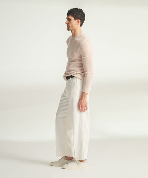 Naadam Lightweight Cashmere Contrast Trim Crewneck Sweater