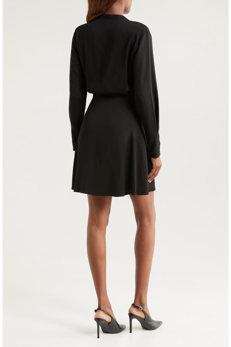 Dimkai Long Sleeve Faux Wrap Dress, Alternate, color, BLK