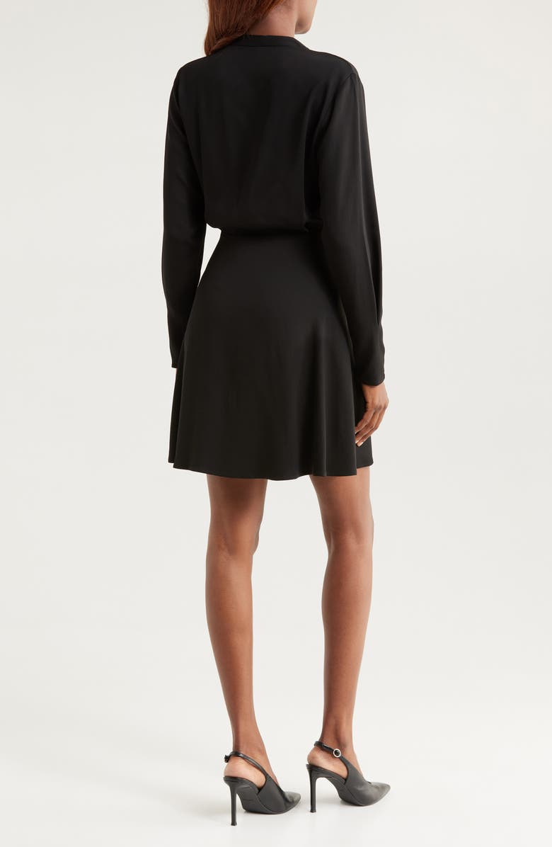 BOSS Dimkai Long Sleeve Faux Wrap Dress, Alternate, color, Black