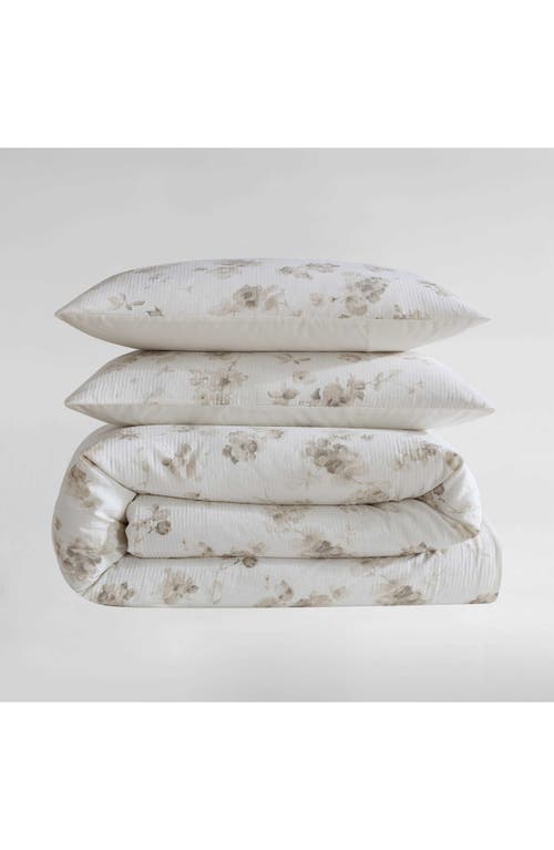 Calvin Klein Home Eternity Floral Reversible Cotton Gauze Comforter Cover & Shams Set In Open Light Beige