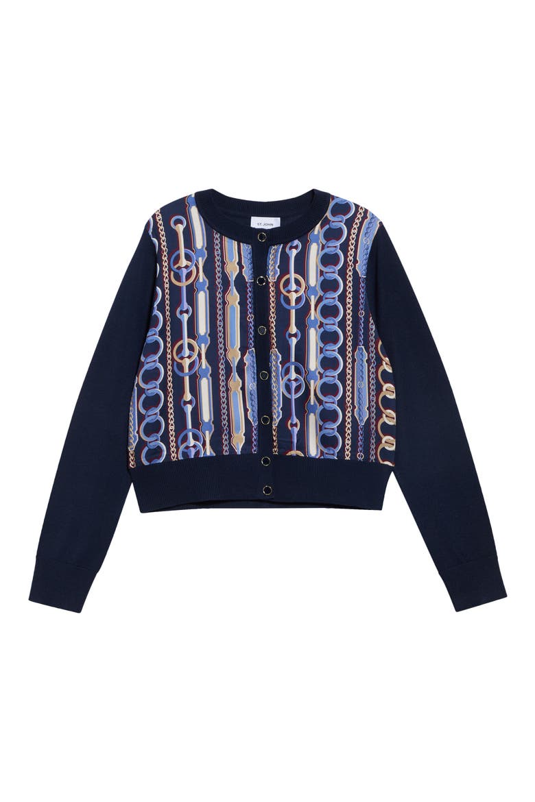 Mixed Media Merino Wool Blend Cardigan, Main, color, MIDNIGHT MULTI