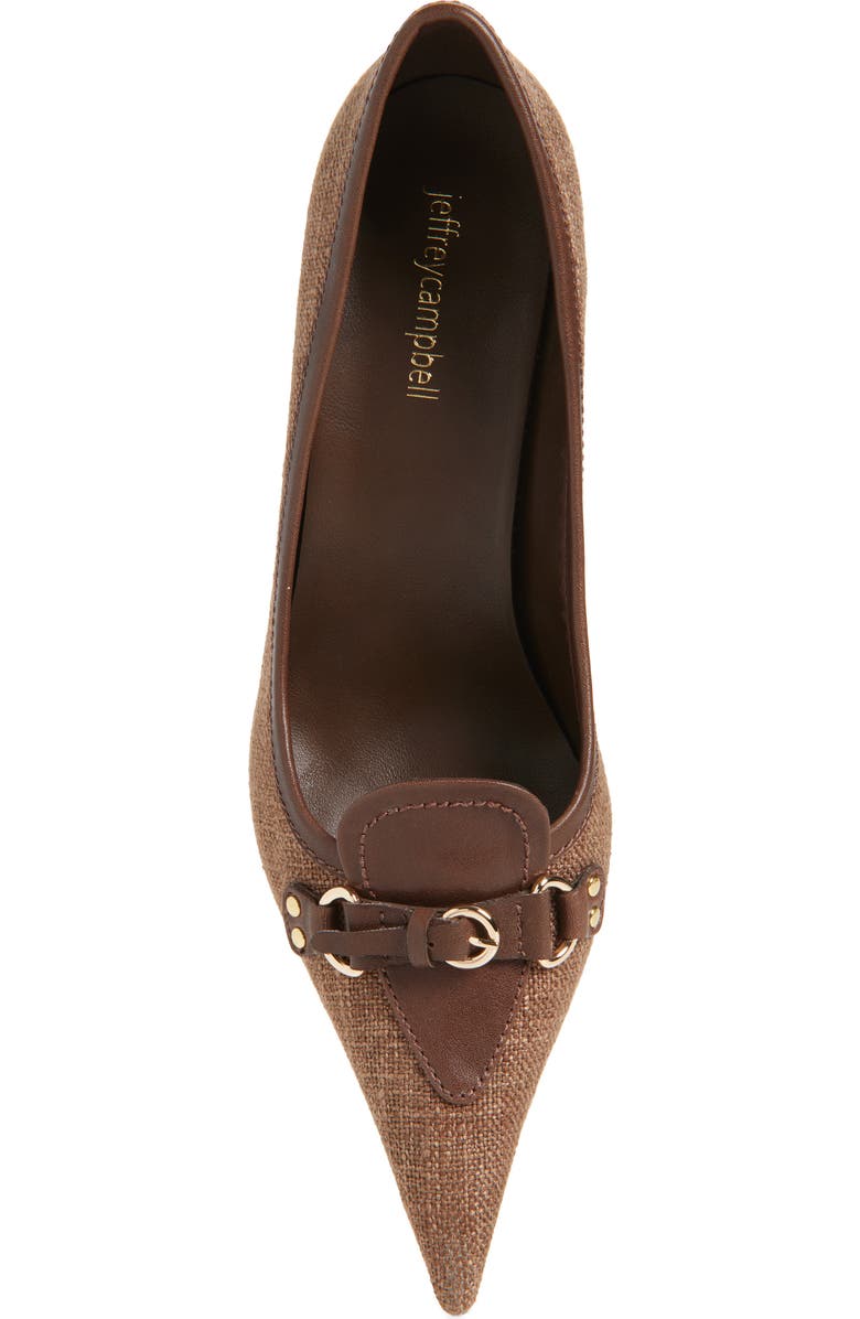 Jeffrey Campbell Walk-Thru Pump, Alternate, color, Brown Fabric Combo