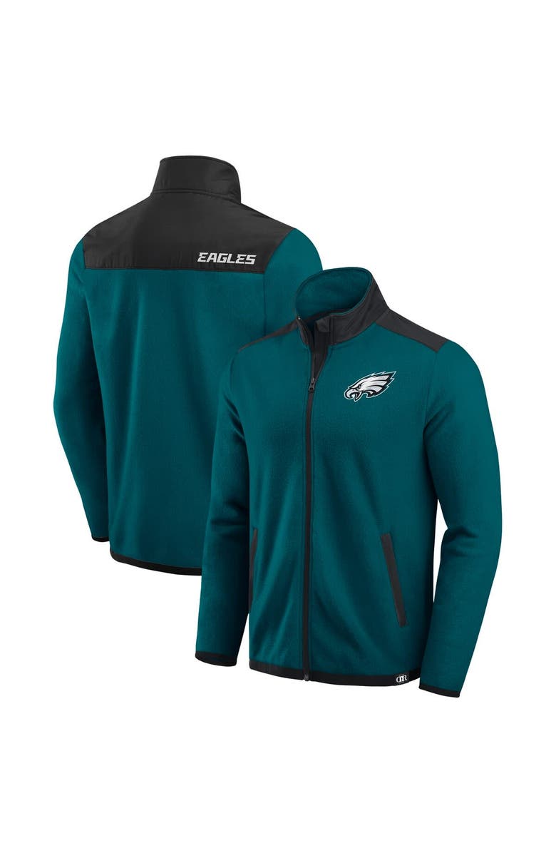 Darius Rucker Collection by Fanatics Men's Darius Rucker Collection by Fanatics Kelly Green Philadelphia Eagles Color Block Polar Fleece Full-Zip Jacket, Main, color,