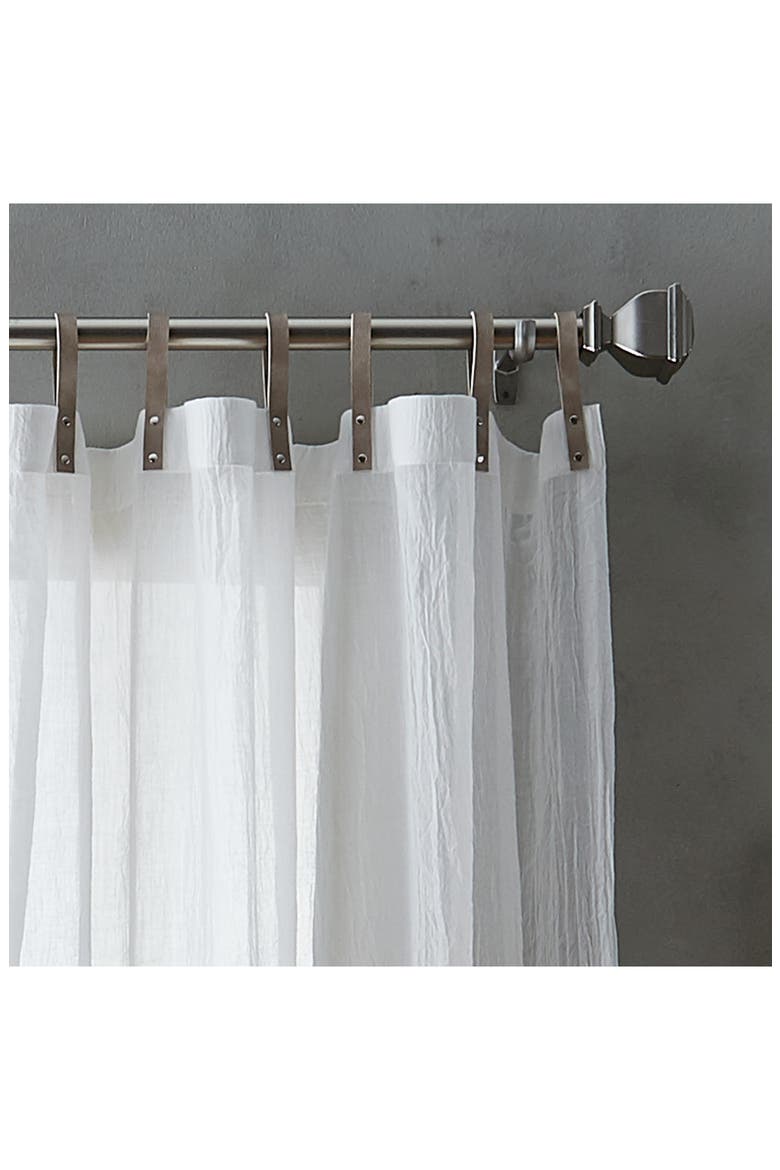 City Breeze Set of 2 Faux Leather Tab Curtain Panels, Alternate, color, WHITE