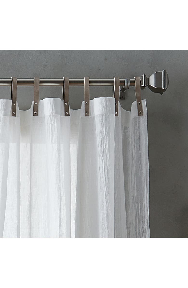 DKNY City Breeze Set of 2 Faux Leather Tab Curtain Panels, Alternate, color, White