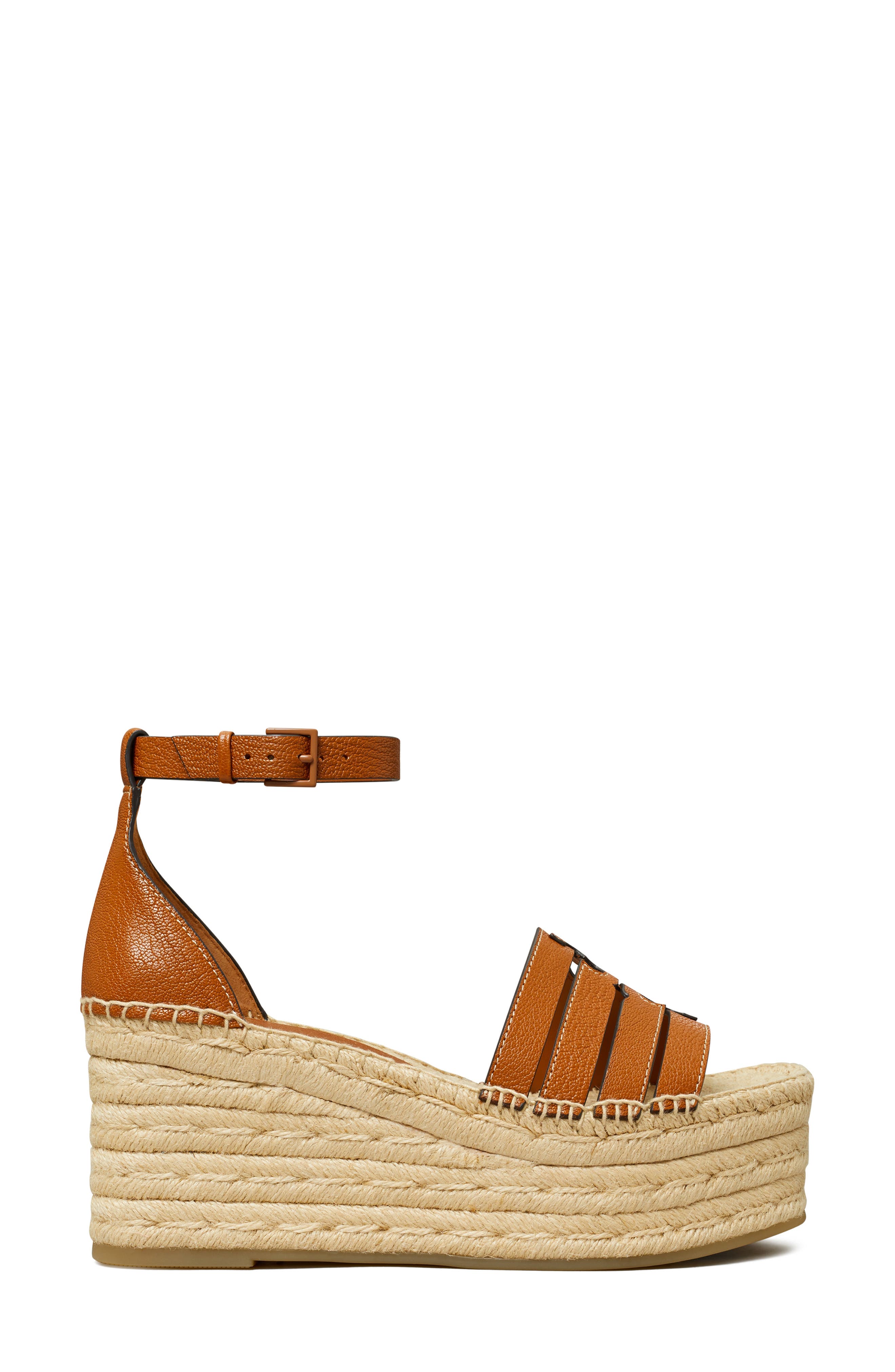 Ines Ankle Strap Espadrille Platform Wedge Sandal, Alternate, color, BOURBON