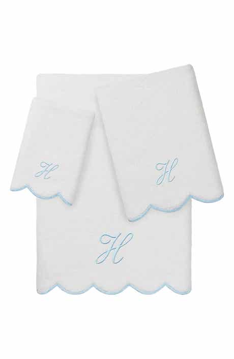 Adornia Scallop Personalized 3-Piece Towel Set