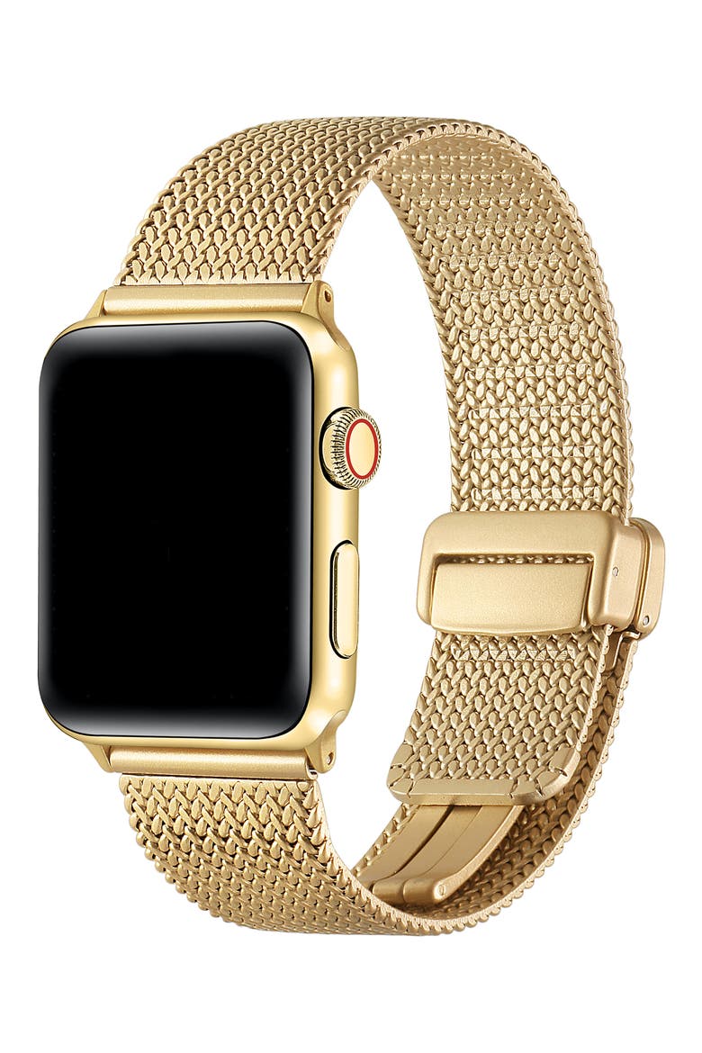 Stainless Steel Mesh Apple Watch® Watchband, Alternate, color, GOLD