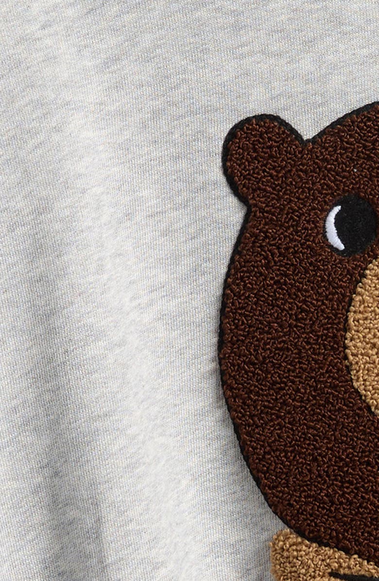 Mini Rodini Kids' Bear Organic Cotton Sweatshirt, Alternate, color, Grey Melange