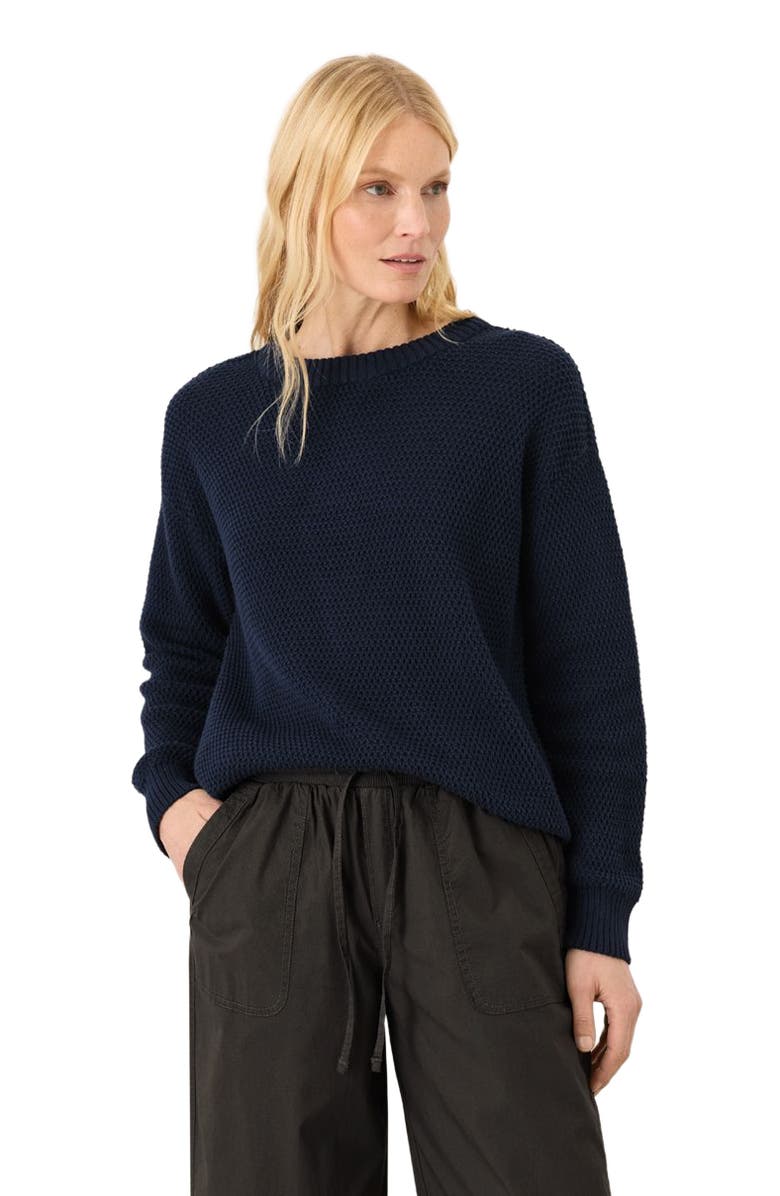 Pact Organic Cotton Shoreline Pullover Sweater, Alternate, color, Navy