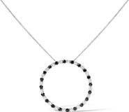 Haus of Brilliance Silver 2.0 Cttw Diamond Open Hoop Circle Pendant Necklace