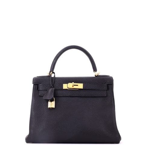 Kelly Handbag Black Togo with Gold Hardware 28