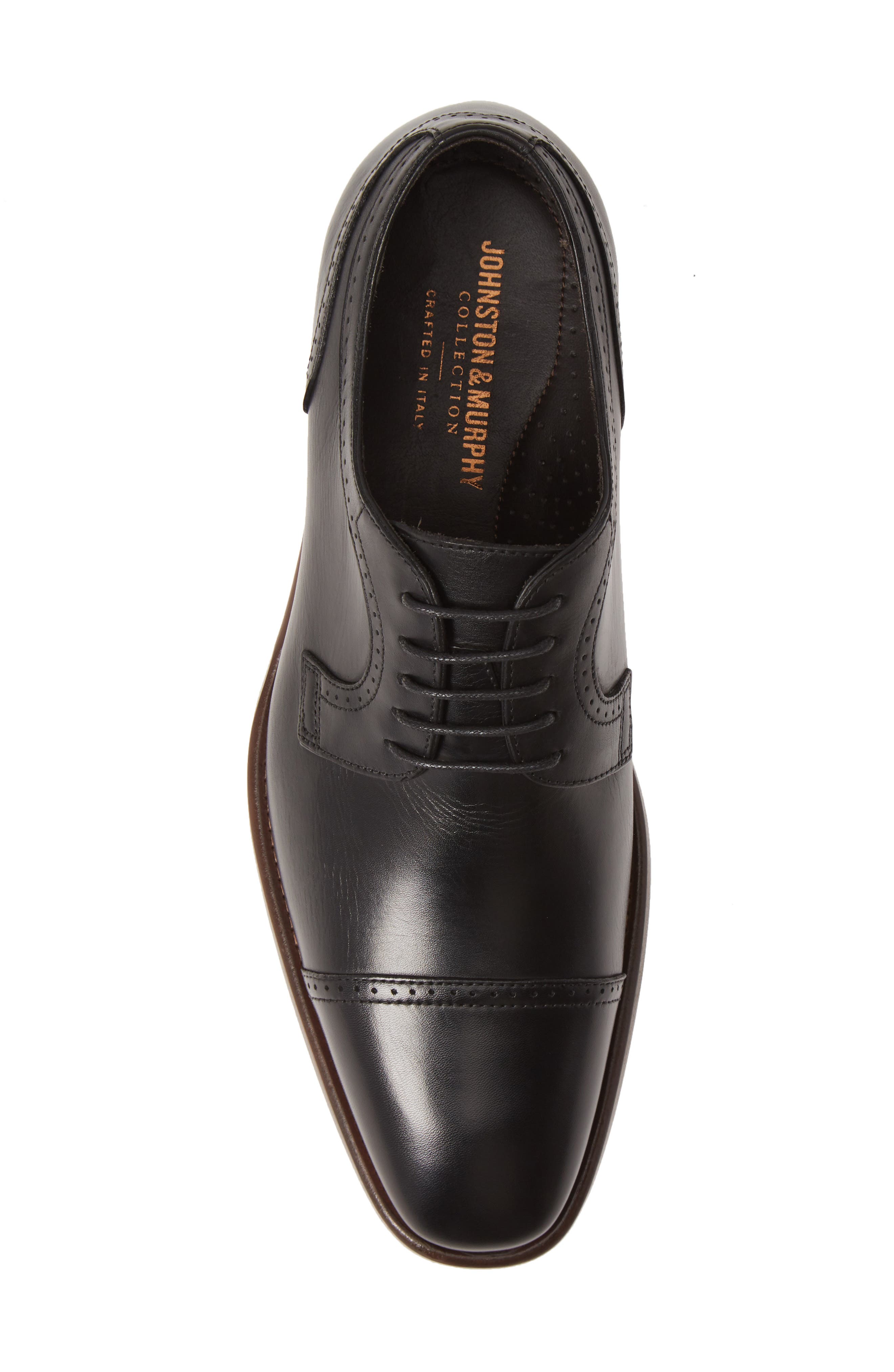 Johnston & Murphy Cormac Cap Toe Derby, Alternate, color, BLACK LEATHER