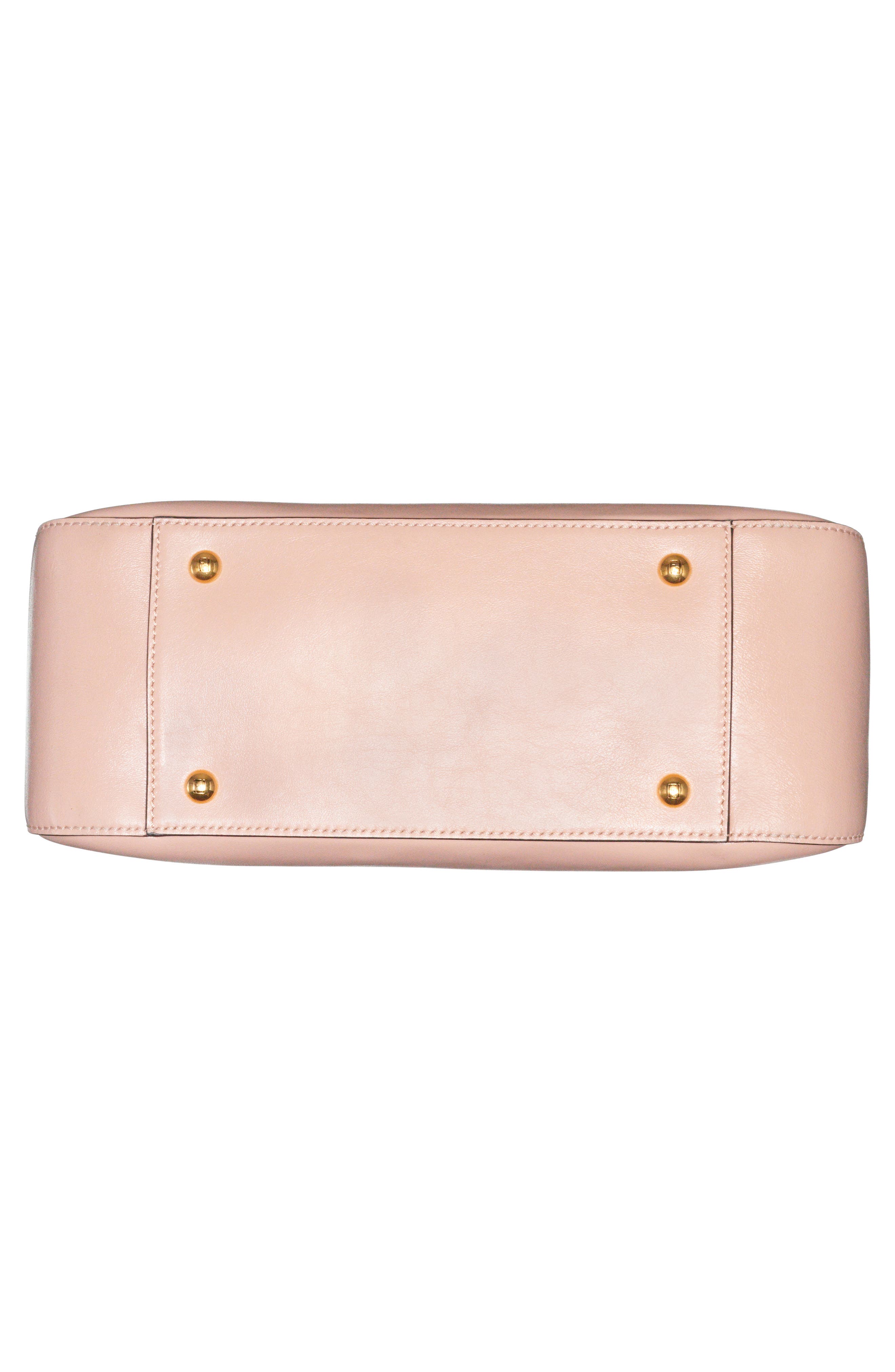 Small Glacier Top Handle Leather Tote, Alternate, color, ROSA BOURBON/ SOFT GOLD
