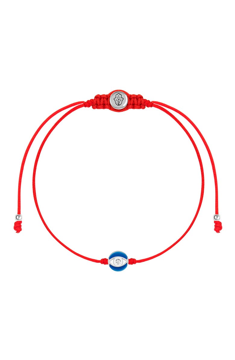 Karma and Luck Navy Enamel Evil Eye Red String Adjustable Bracelet Super Guardian, Main, color, Red/Silver/Navy