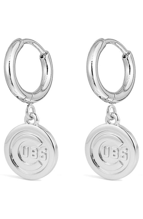 x The MLB Chicago Cubs Logo Charm Hoop Earrings