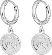 Luv AJ x The MLB Chicago Cubs Logo Charm Hoop Earrings