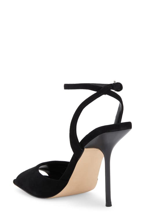 Steve Madden Lilac Ankle Strap Sandal In Black Suede