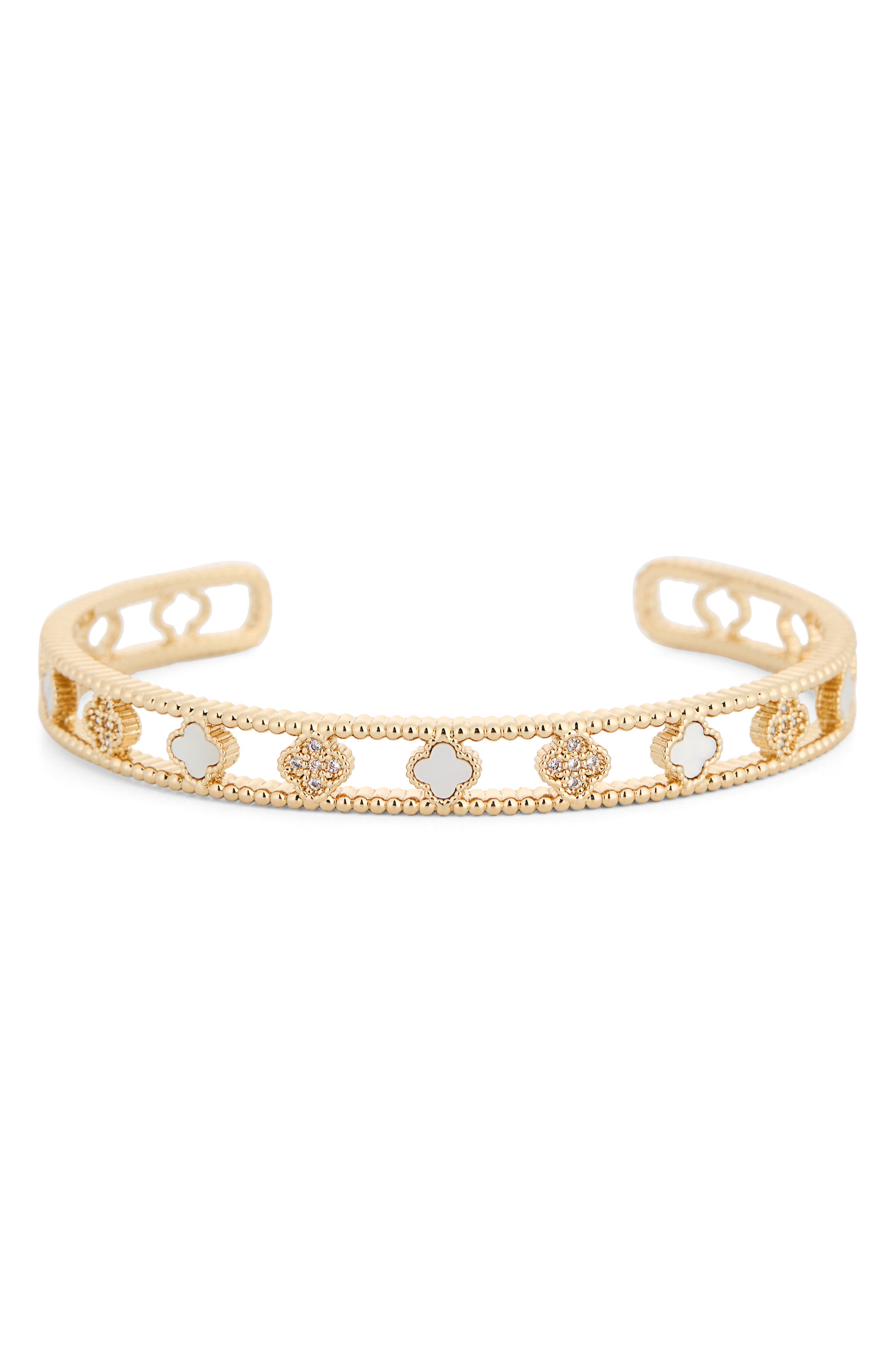 Crystal & Clover Cuff