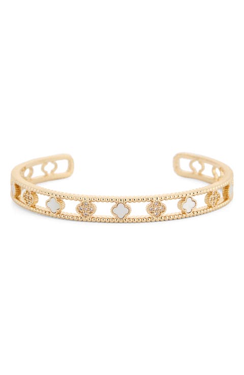 Crystal & Clover Cuff