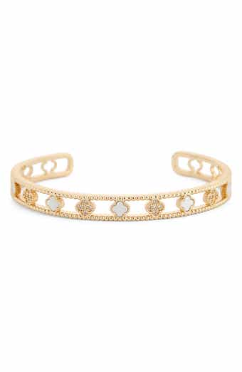 Crystal & Clover Cuff