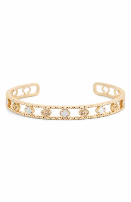 Crystal & Clover Cuff