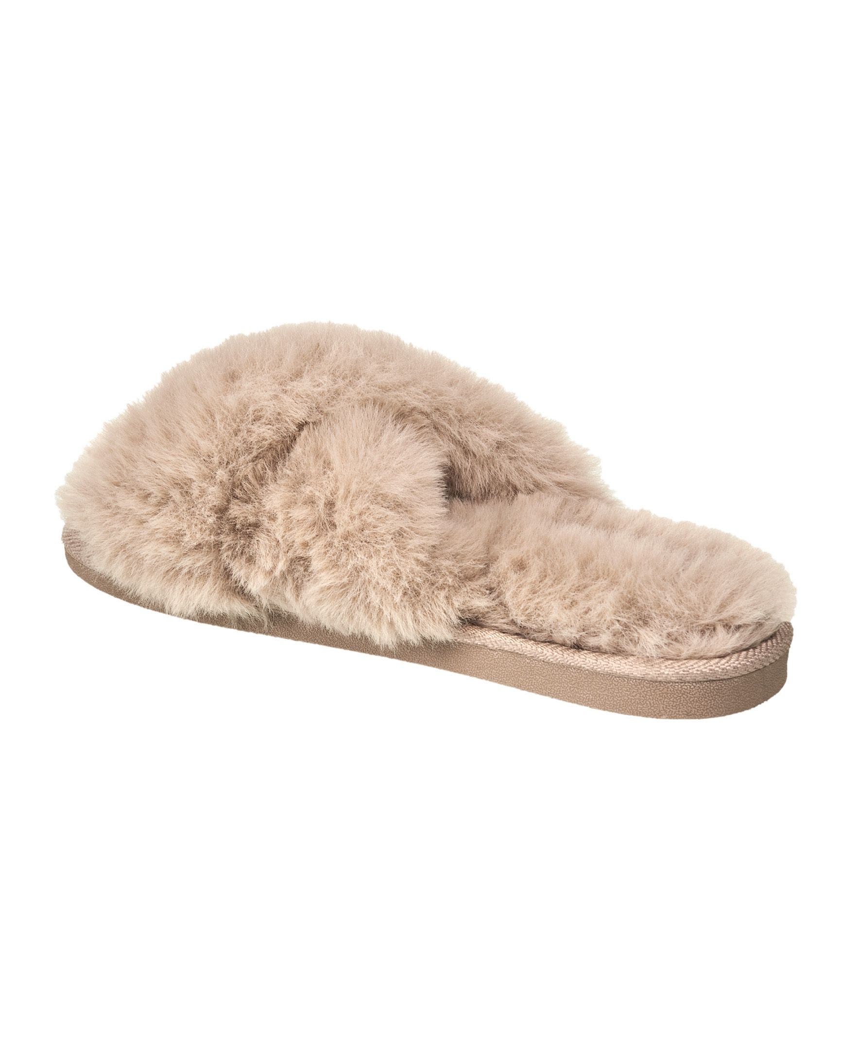 X-Band Faux Fur Slipper, Alternate, color, Tan