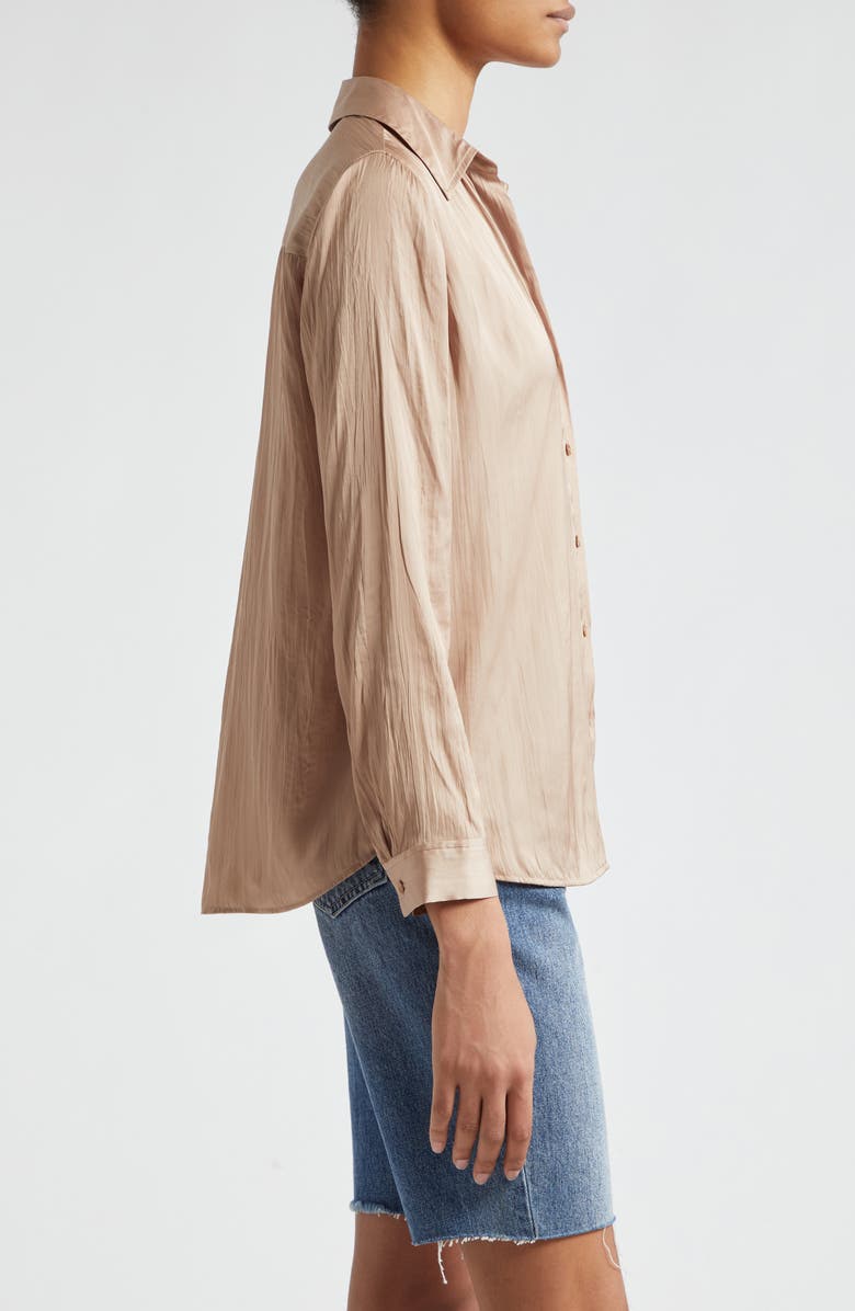 L'AGENCE Nina Crinkle Satin Shirt, Alternate, color, 