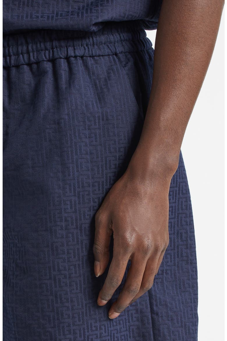 Small Monogram Jacquard Shorts, Alternate, color, 6UB MARINE
