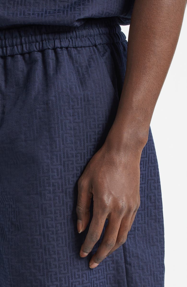 Balmain Small Monogram Jacquard Shorts, Alternate, color, 6Ub Marine