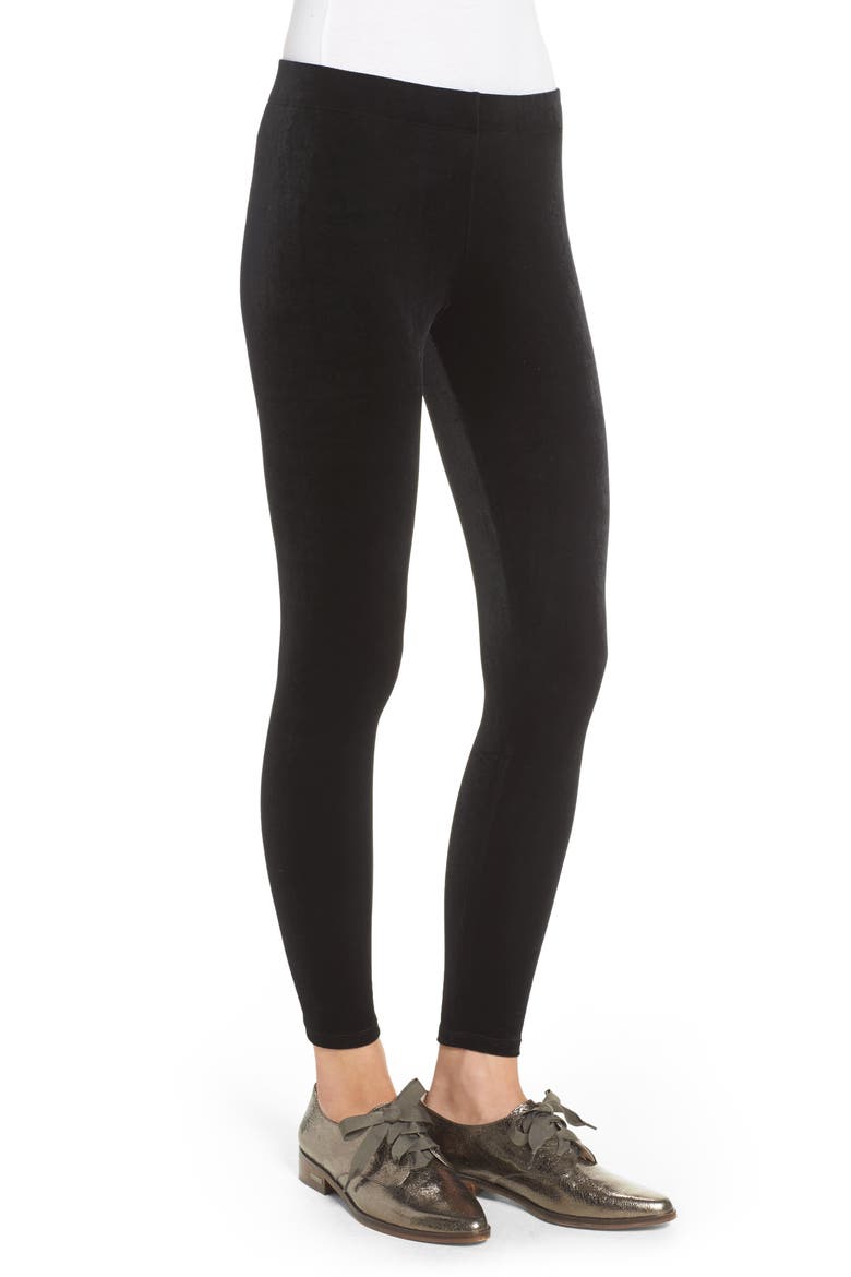Luxe Velvet Leggings, Alternate, color, BLACK