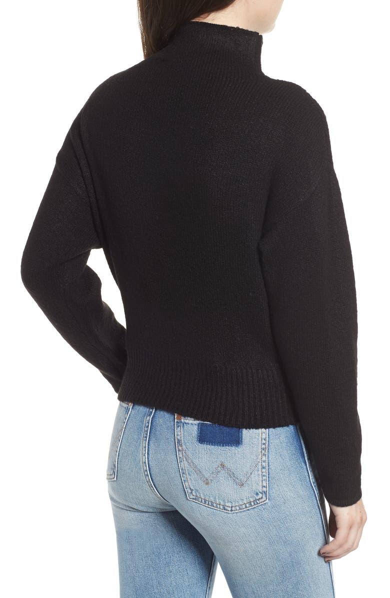 Love By Design Tie Hem Funnel Neck Sweater, Alternate, color, 