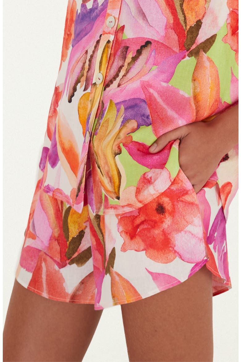 Artsy Flora Drawsting Shorts, Alternate, color, ARTSY FLORA OFF-WHITE