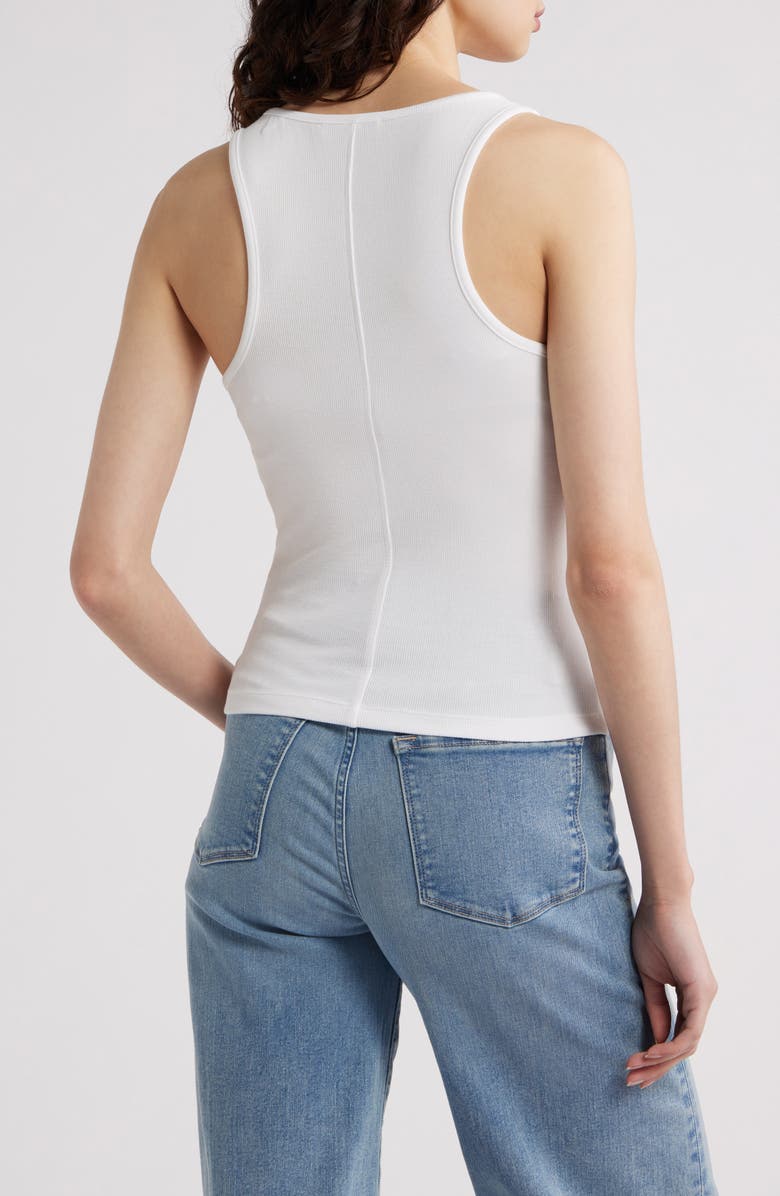 FRAME The Rib Scoop Neck Tank, Alternate, color, White