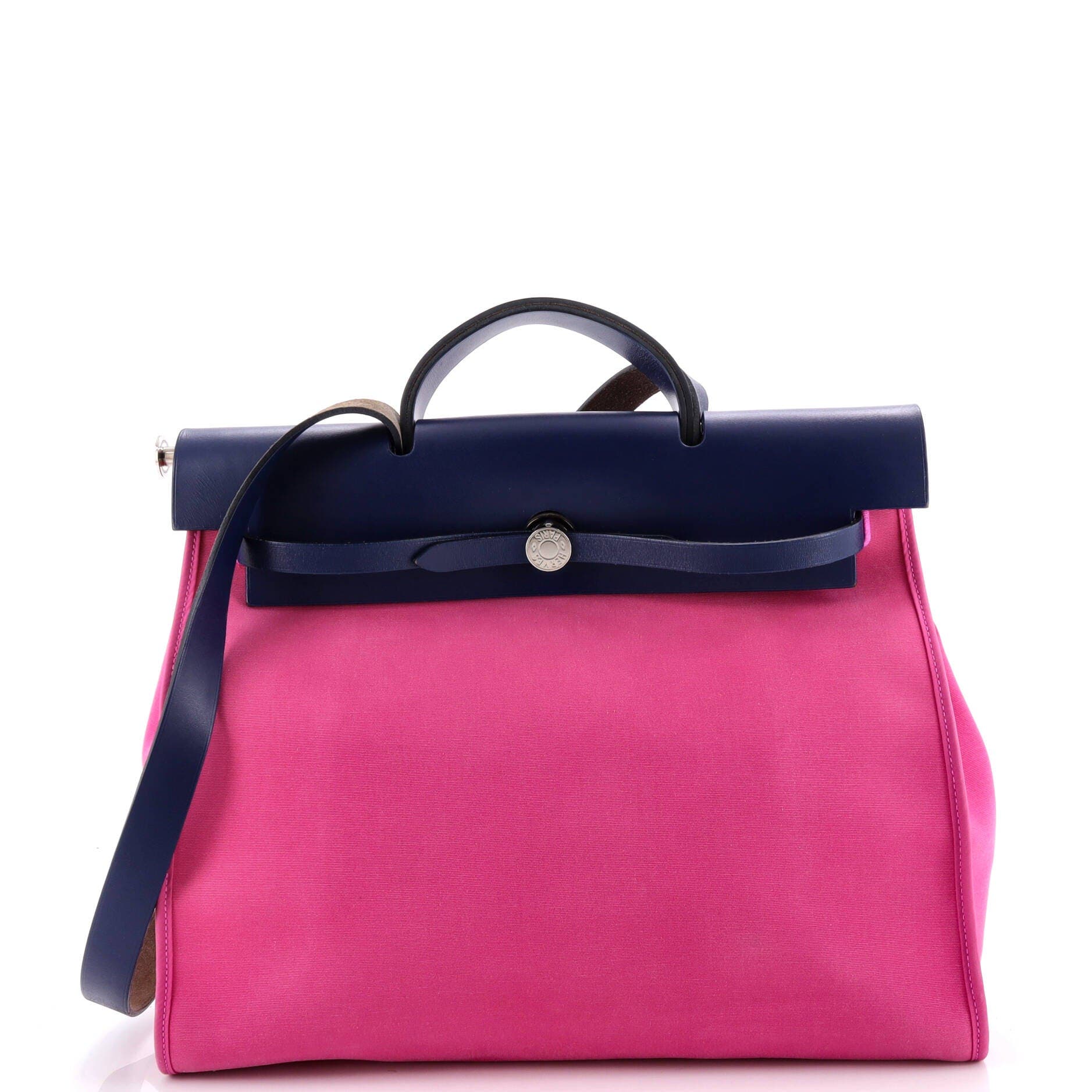 Herbag Zip Leather and Toile 39, Main, color, Pink