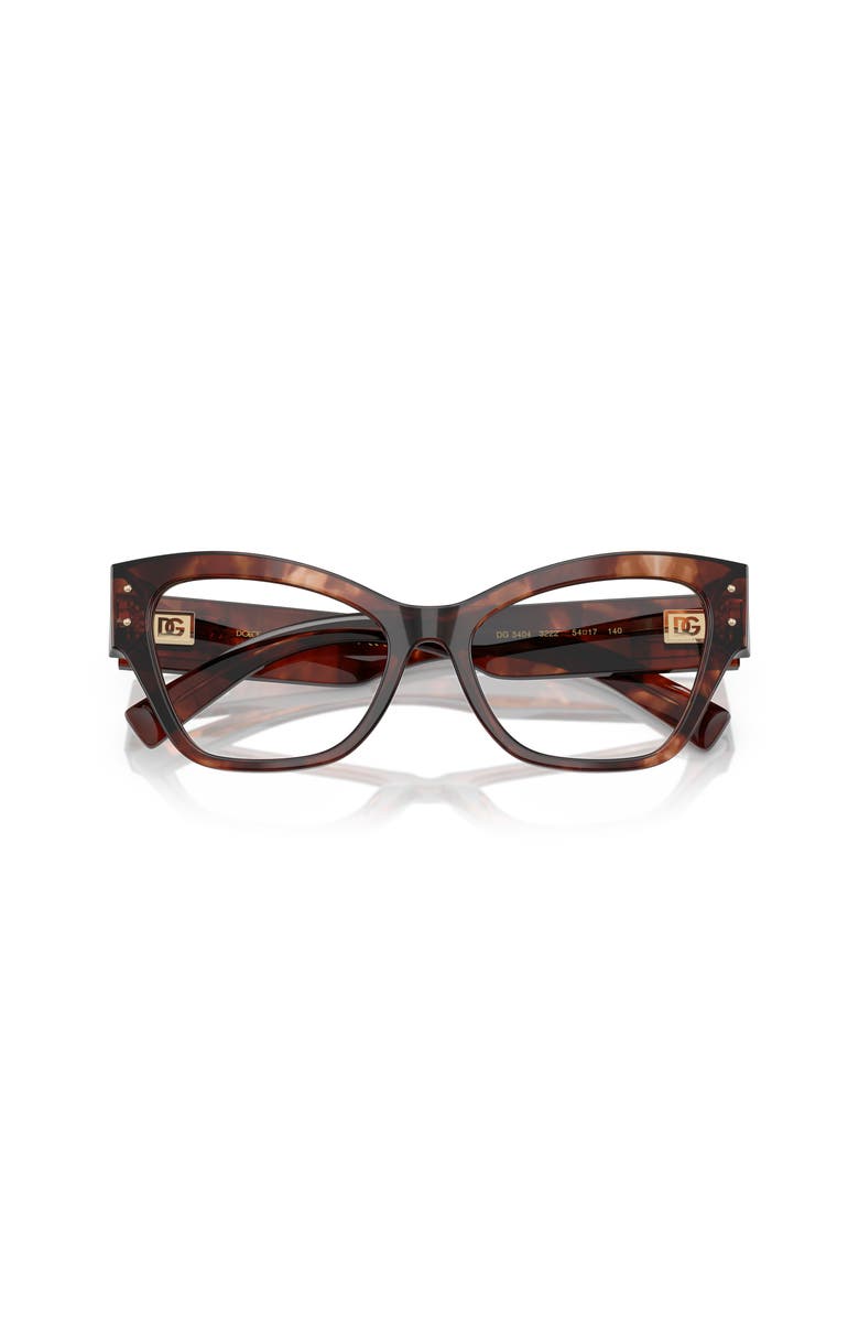 Dolce&Gabbana 52mm Butterfly optical glasses, Alternate, color, Red