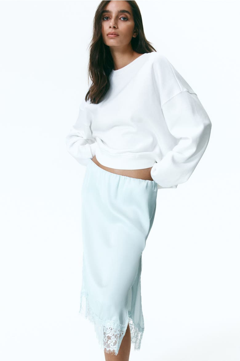 Lace-trimmed Skirt, Alternate, color, Light turquoise