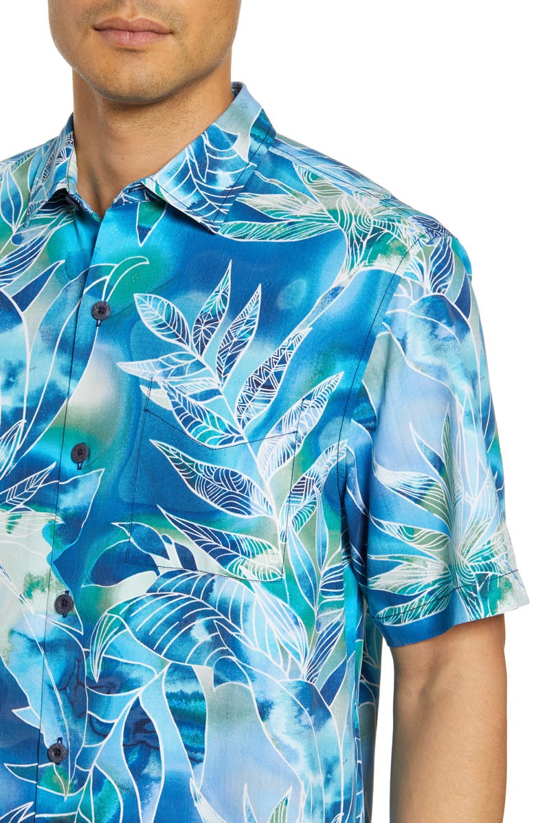 Tommy Bahama Azul Lagoon Classic Fit Short Sleeve Silk Button-Up Shirt, Alternate, color, 