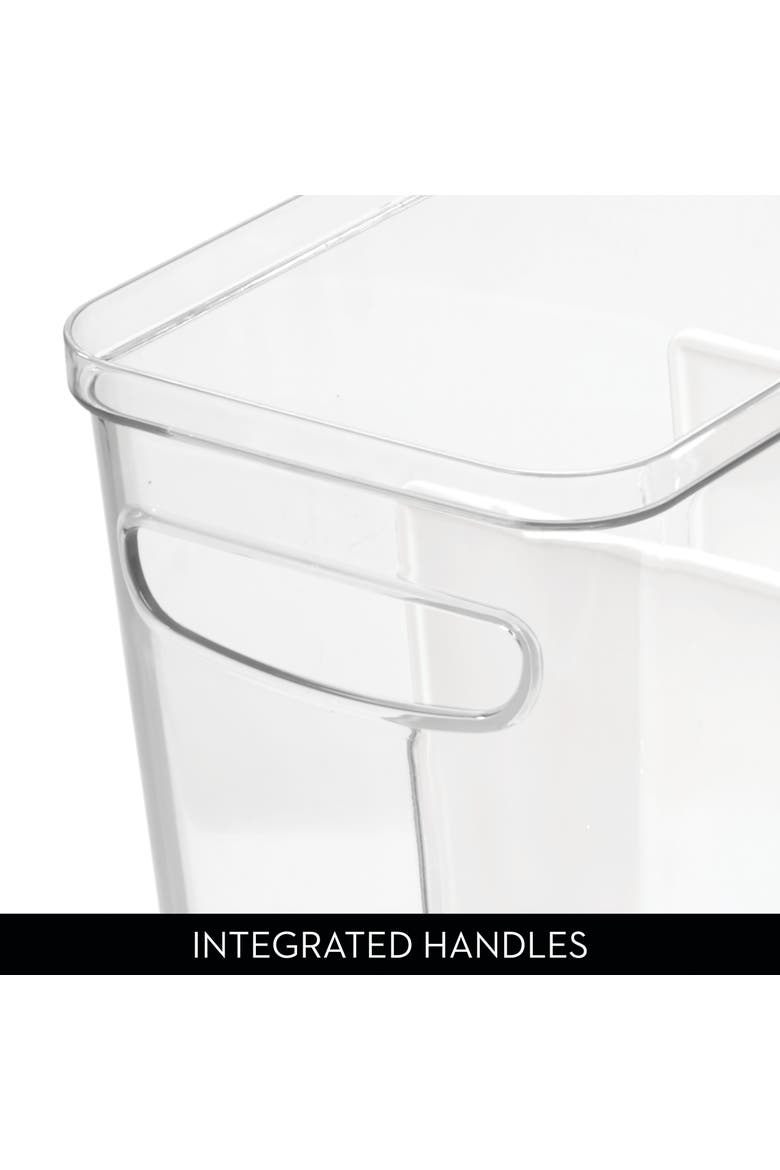 3-Section Divided Pantry Organizer Bin - Set of 4 - Clear/White, Alternate, color, Clear