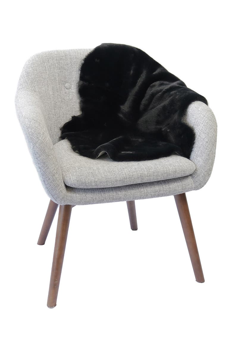 LUXE Faux Fur Throw 2' X 3' - Black, Alternate, color, 