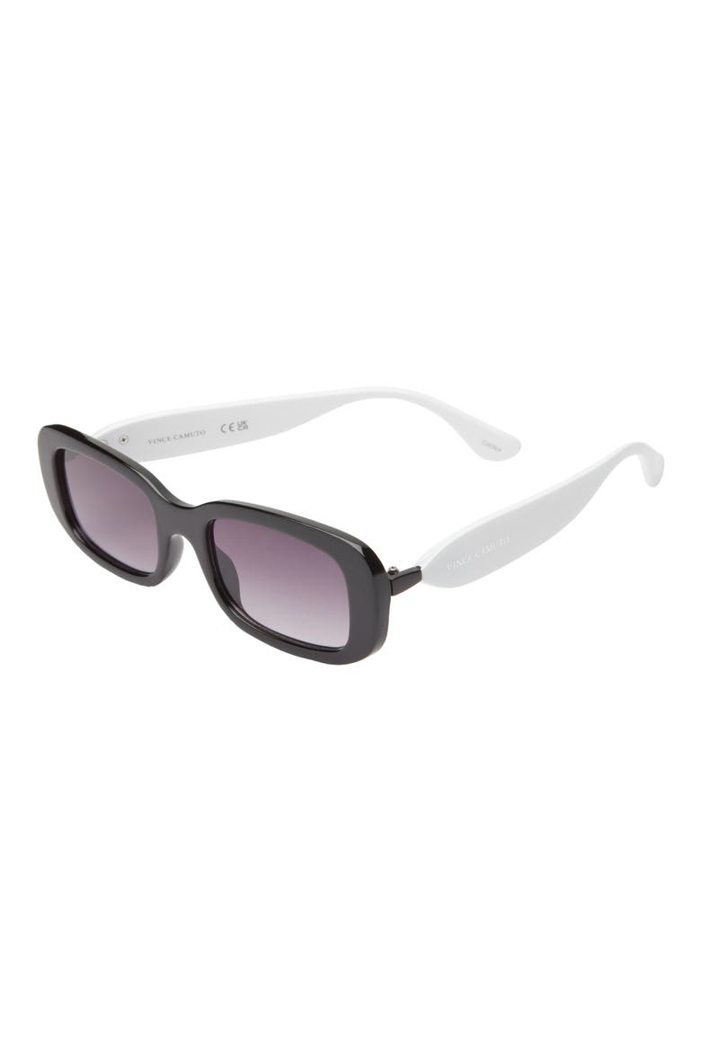 Narrow Rectangle Sunglasses, Alternate, color, BLACK/ WHITE
