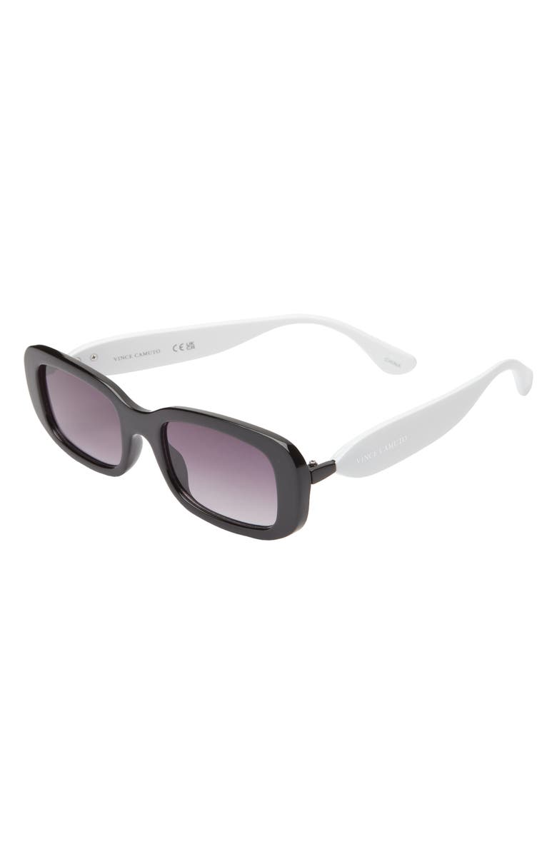Vince Camuto Narrow Rectangle Sunglasses, Alternate, color, Black/ White