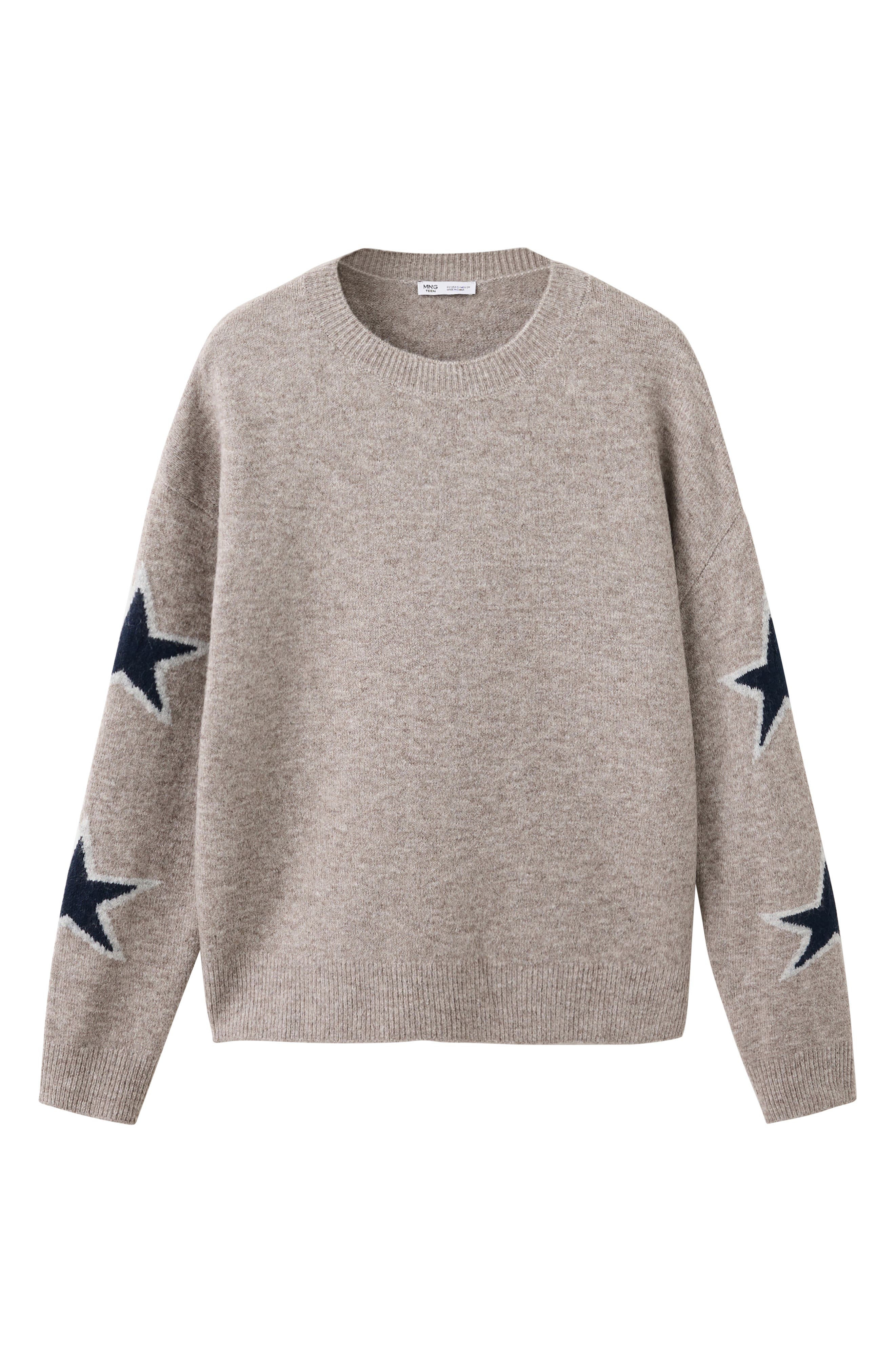 MANGO TEEN Star Detail Crewneck Sweater (Women) | Nordstrom
