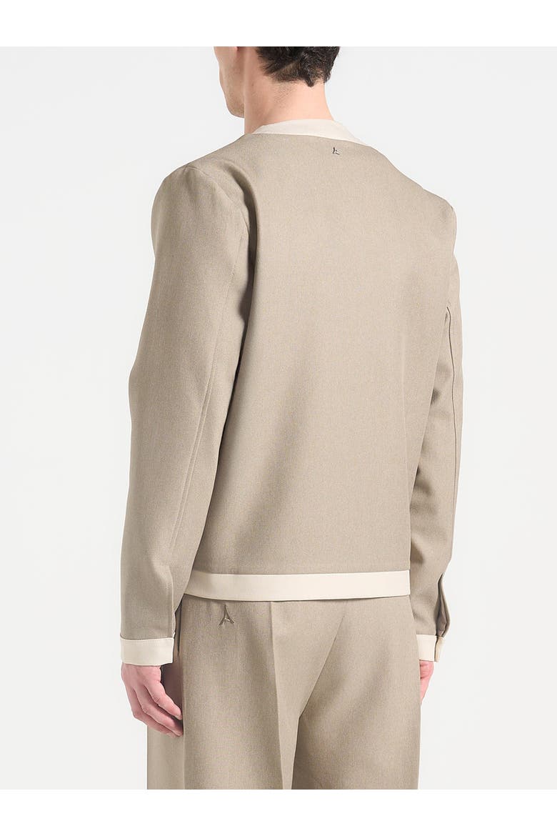 Clovis Cardigan with Contrast Placket, Alternate, color, Beige