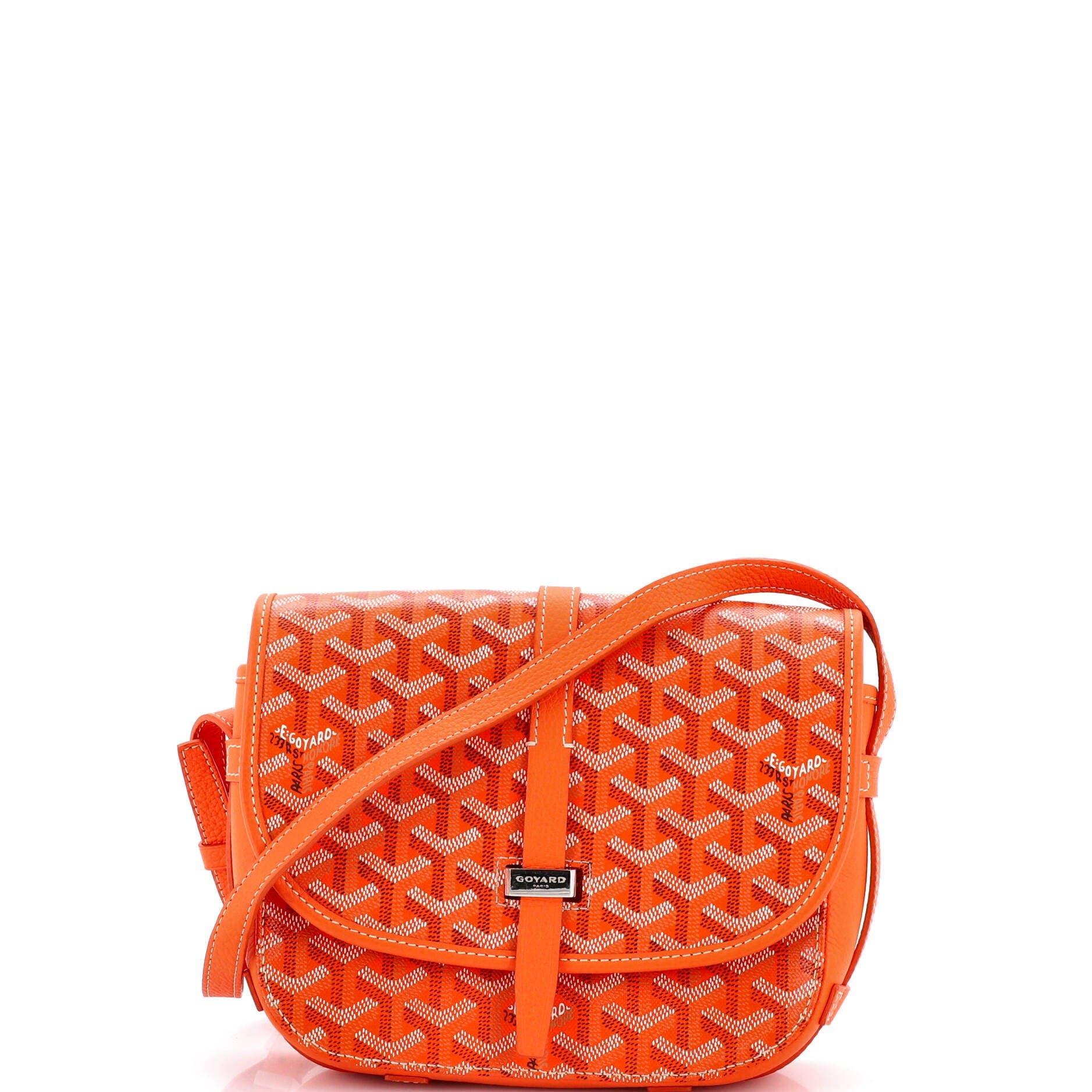 Pre-Owned Goyard Belvedere II Messenger Bag Coated Canvas PM, Main, color, Orange