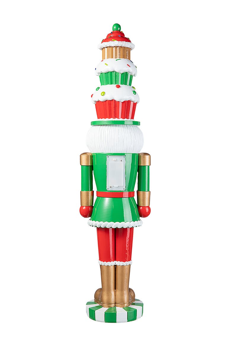 28"H Lighted Resin Christmas Nutcracker Porch Decor, Alternate, color, Green