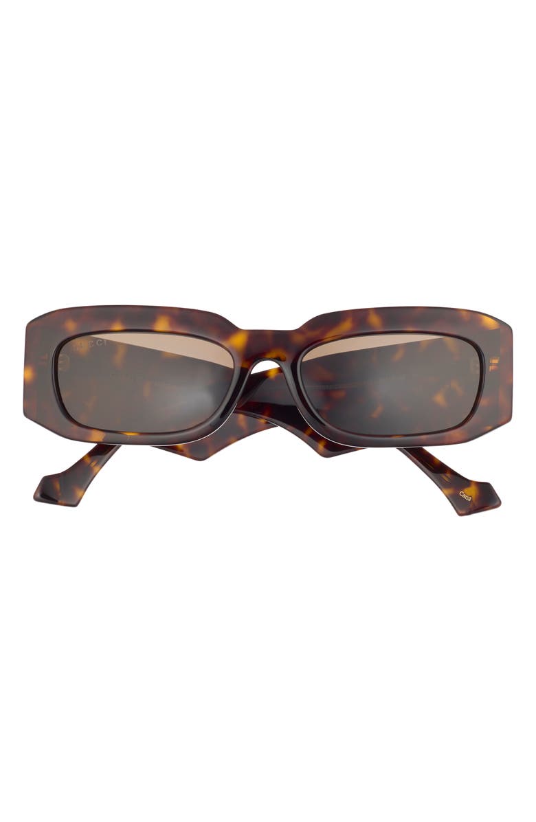 Gucci 54mm Rectangular Sunglasses, Main, color, Havana Havana Brown