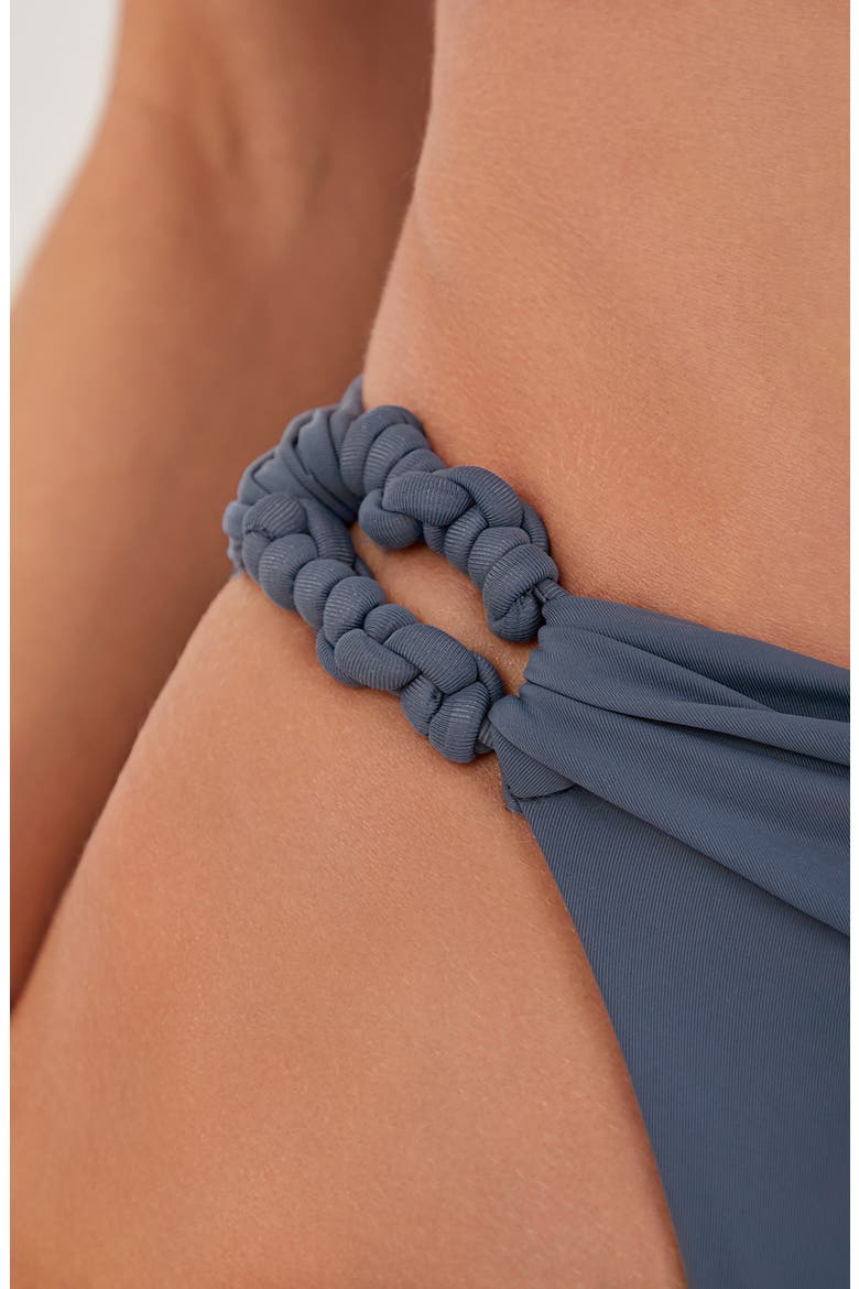 Holly Twisted Foldover Waist Bikini Bottoms, Alternate, color, BLUE