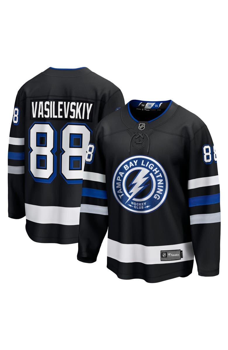 FANATICS Men's Fanatics Branded Andrei Vasilevskiy Black Tampa Bay Lightning Alternate Premier Breakaway Player Jersey, Alternate, color, 